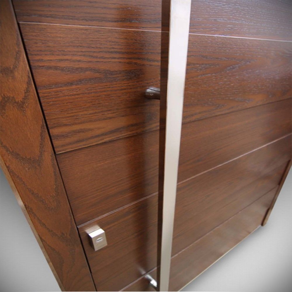 Détail de la poignée rectangulaire en acier inoxydable B1